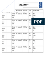 Shooting Schedule