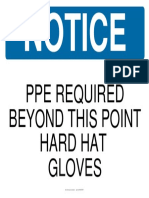 Notice: Ppe Required Beyond This Point Hard Hat Gloves