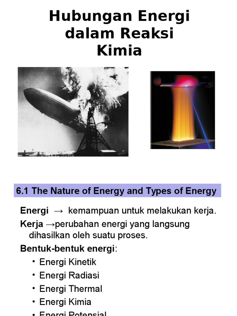 Hubungan Energi Dalam Reaksi Kimia