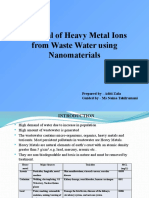 Removal of Heavy Metal Ions From Waste Water Using Nanomaterials
