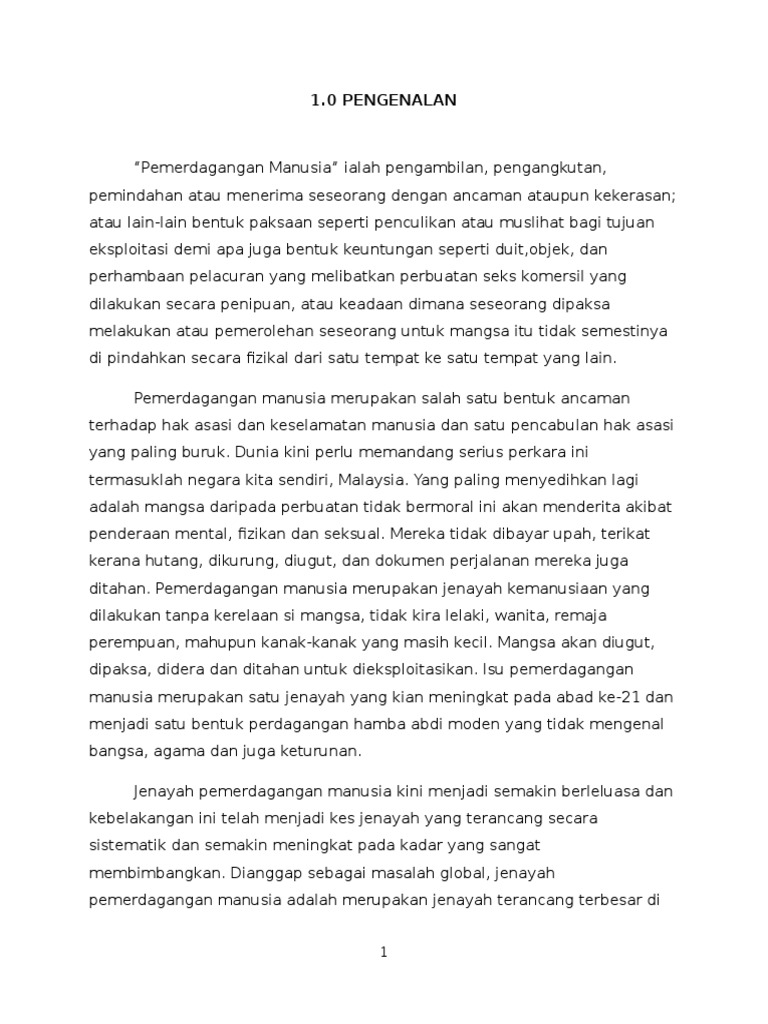 Pemerdagangan Manusia Esaimen Pdf