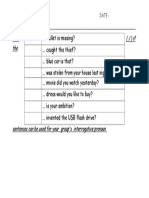 Interrogative Pronoun Checklist