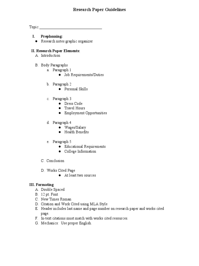 Research Paper Requirements | PDF