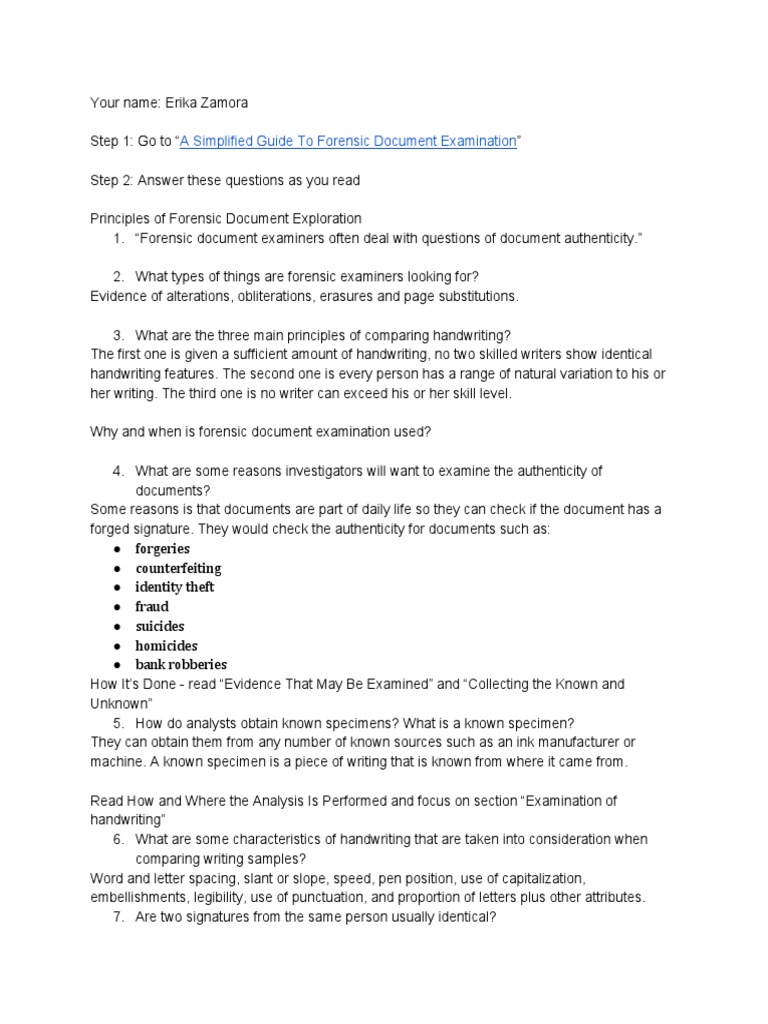 A Simplified Guide To Forensic Document Examination | PDF