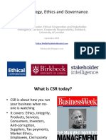 CSR, Strategy, Ethics and Governance