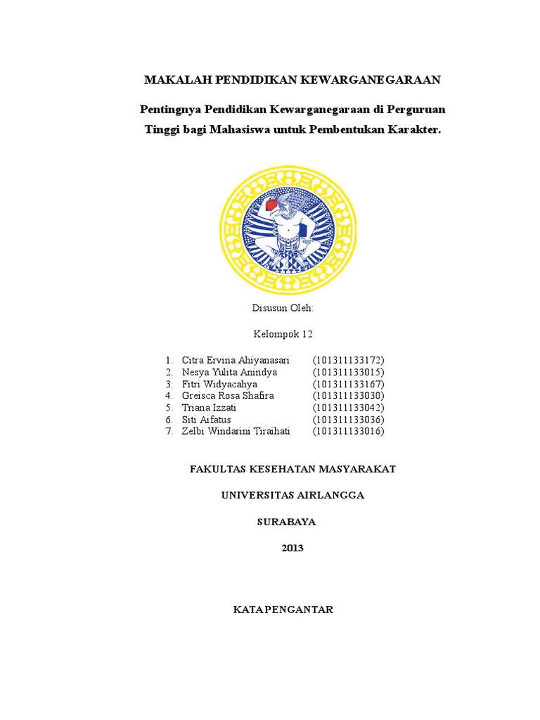 1 Pentingnya Pendidikan Kewarganegaraan Di Perguruan Tinggi Bagi