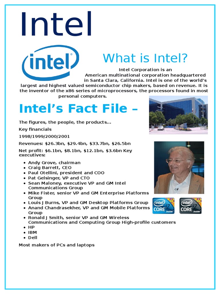 Intel Corporation Overview and Facts | PDF | Computers