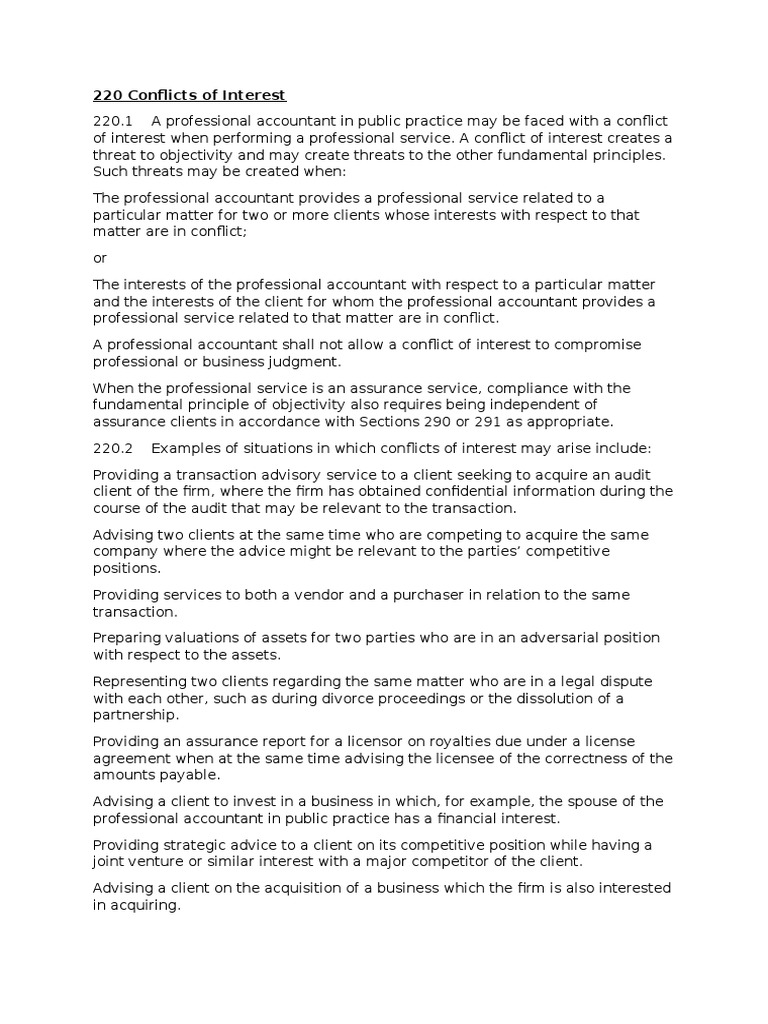 220 Conflicts of Interest | PDF | Conflict Of Interest | Confidentiality