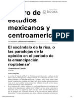 El Escándalo de La Risa, o Las Paradojas de La Opinión en El Periodo de La Emancipación Rioplatense -Los Espacios Públicos en Iberoamérica