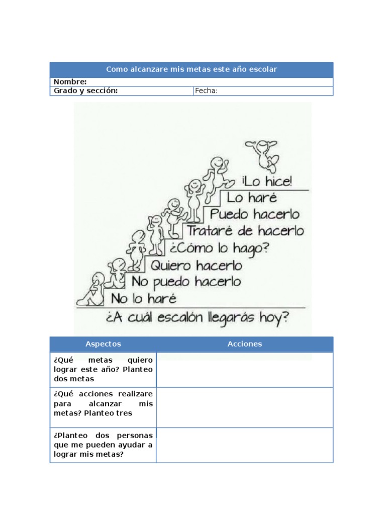 Metas y acciones para el año escolar | PDF
