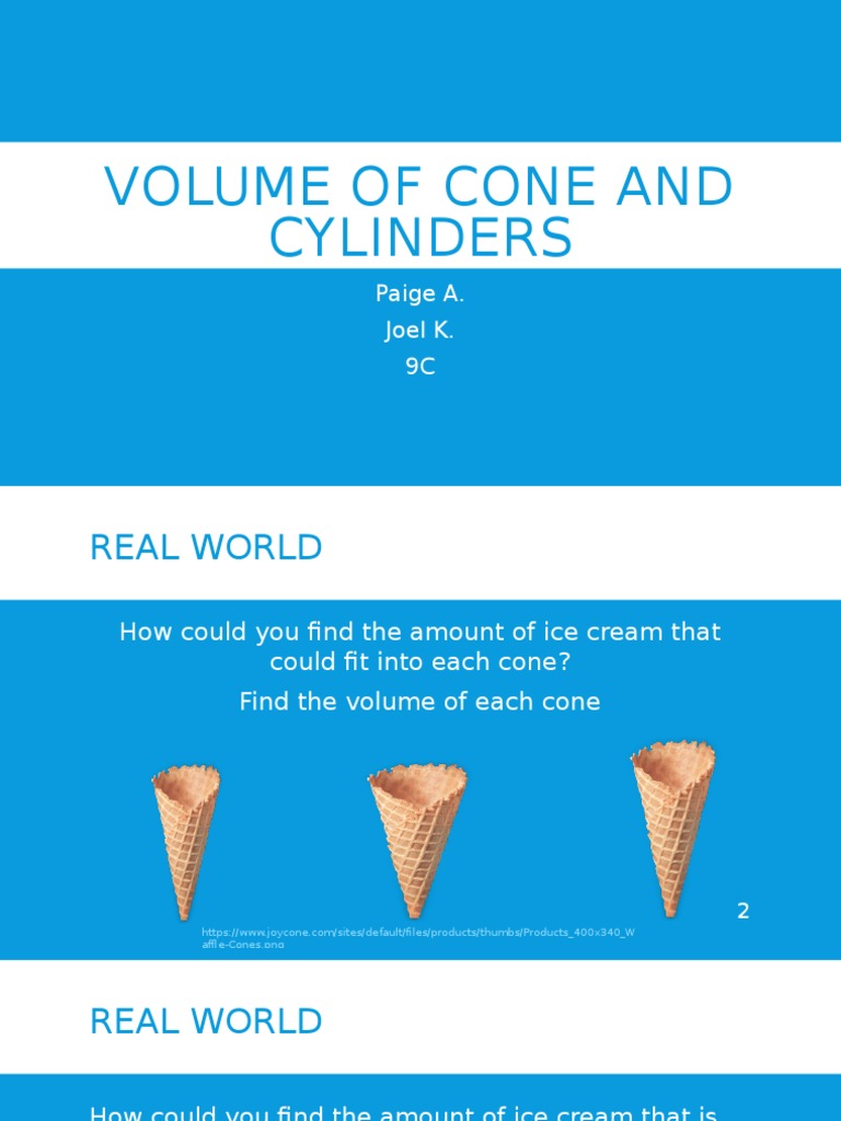 Volume of Cone and Cylinders PDF Volume Classical Geometry