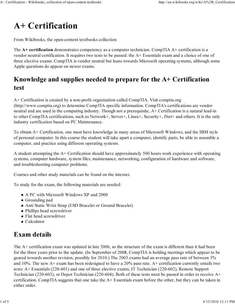 A+ Certification Guide and Exam Details | PDF | Booting | Operating System