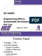 ES 4498G Engineering Ethics, Sustainable Development and The Law