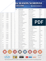 VIVO IPL 2016 Match Schedule