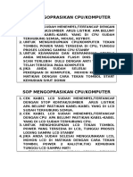 Sop Mengoprasikan Cpu