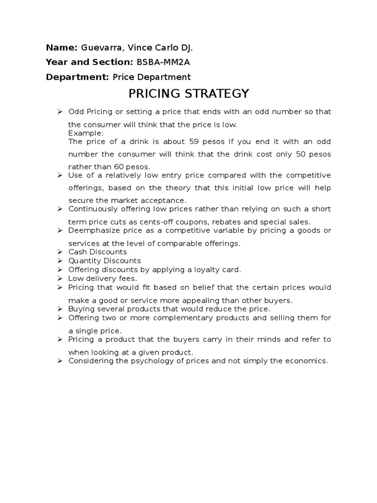 Effective Pricing Strategies Explained | PDF | Business | Finance ...