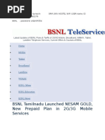 BSNL Tamilnadu Launched NESAM GOLD, New Prepaid Plan in 2G/3G Mobile Services