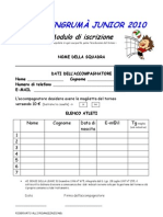 Modulo Iscrizione Junior 2010