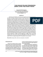 Audit Energi Dan Analisis Peluang Penghematan Konsumsi Energi Listrik Pada Rumah Tangga