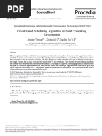 Credit Based Scheduling Algorithm in Cloud Computing Environment