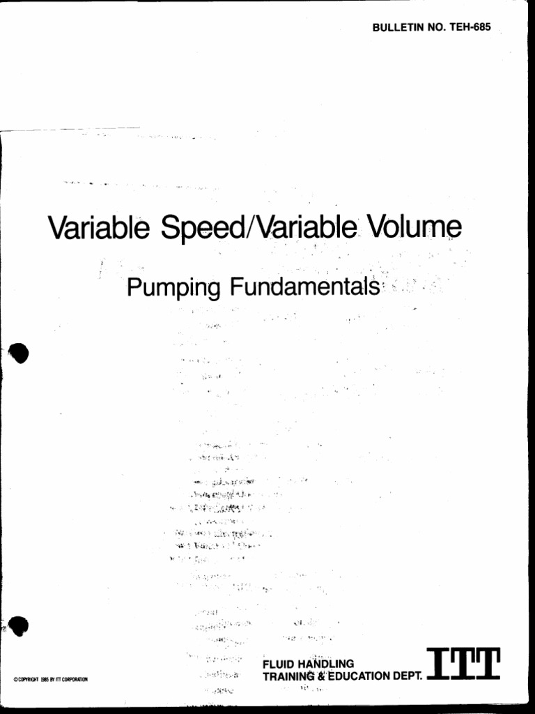 Variable Speed Variable Volume Pumping Fundamentals | PDF