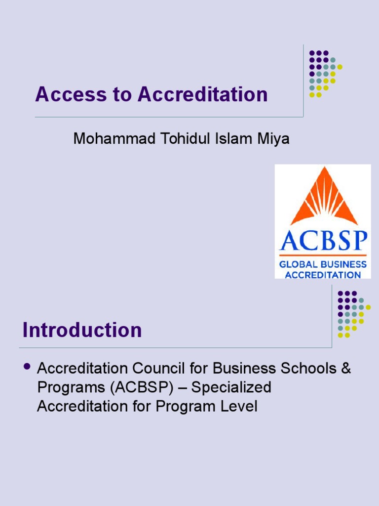 Guide to ACBSP Accreditation Process | PDF | Business Process | Evaluation