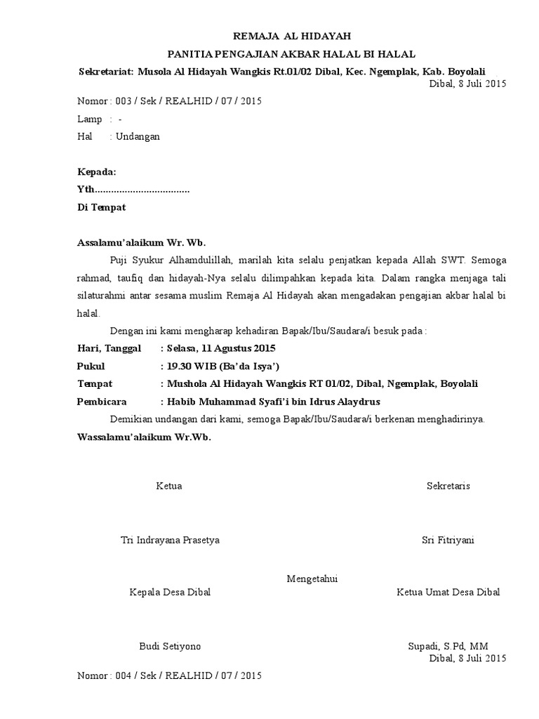 Proposal Pengajian Akbar