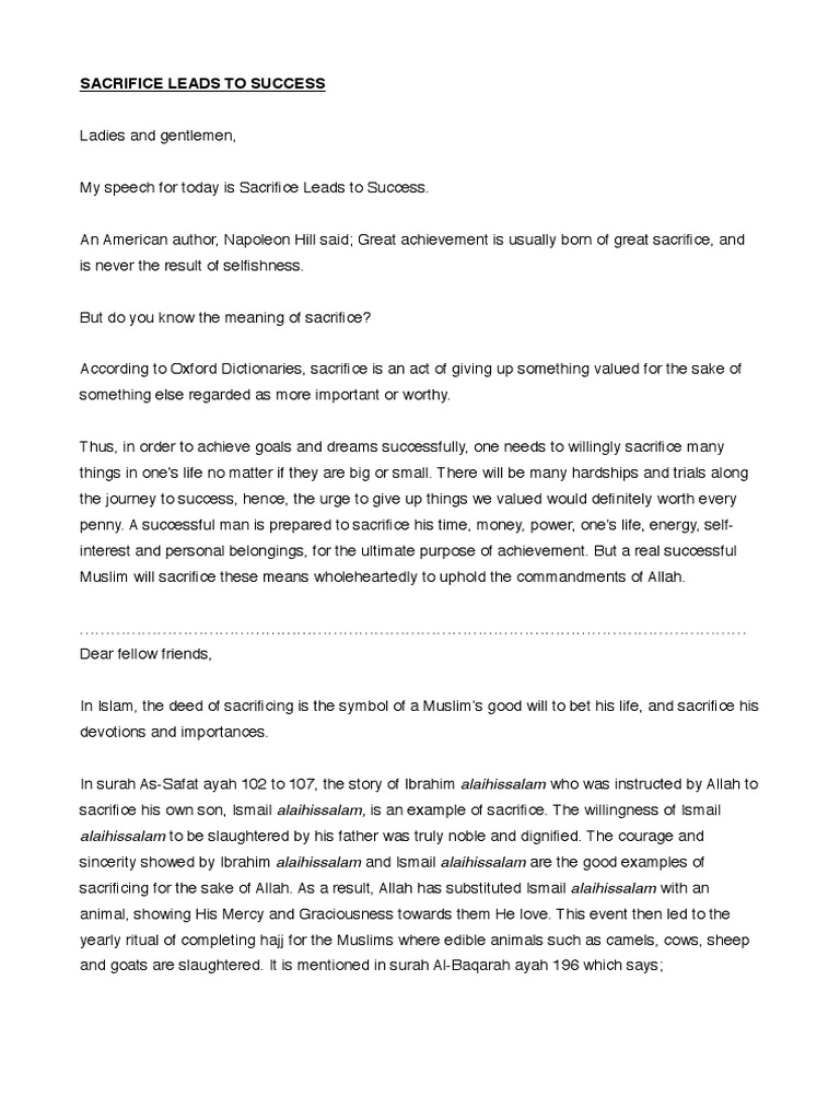 Student sacrifice essay picture