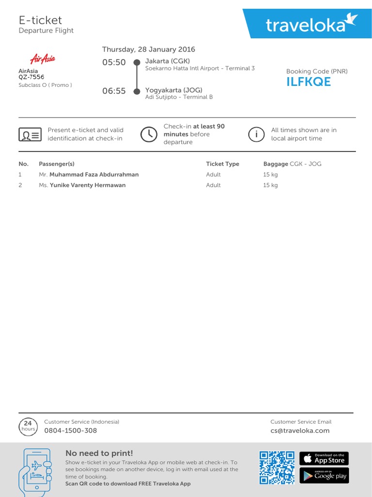 AirAsia E-Ticket Instructions | PDF