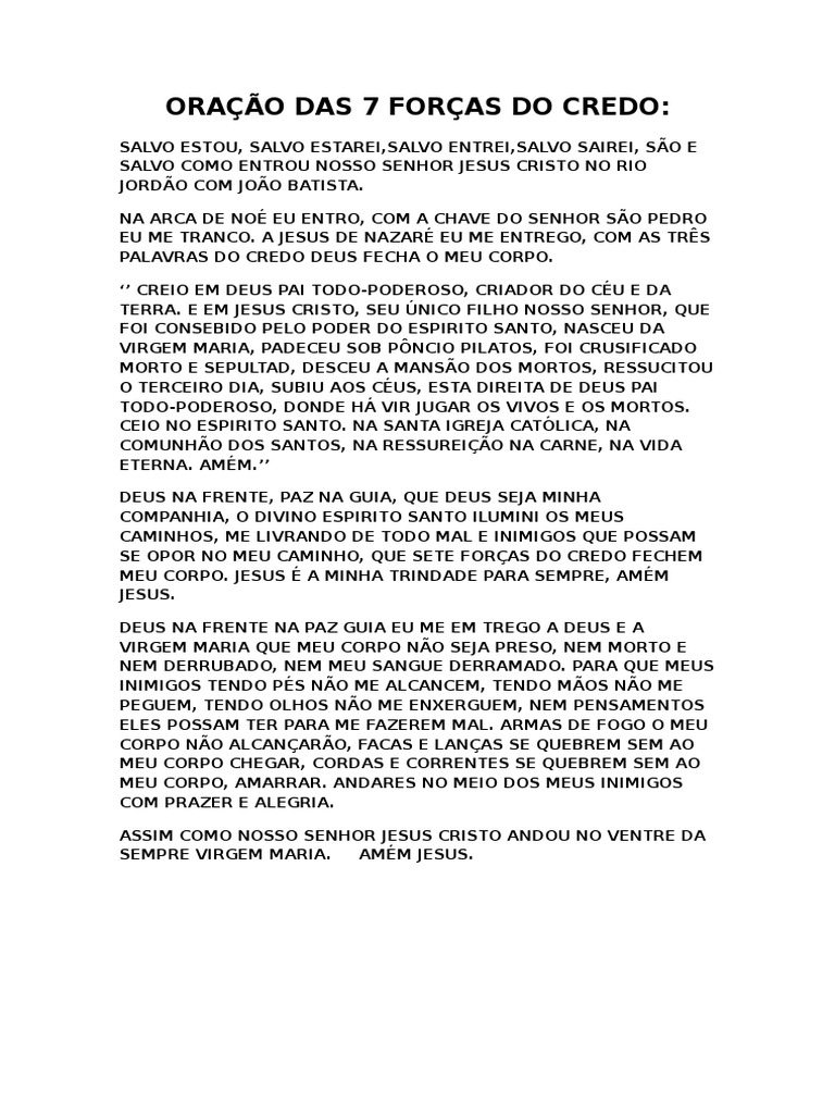 Oração das 7 Forças do Credo | PDF