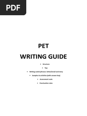 pet writing guide pdf narration verb