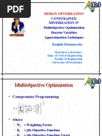 Design Optimization: Constrained Multiobjective Optimization Discrete Variables Approximation Techniques