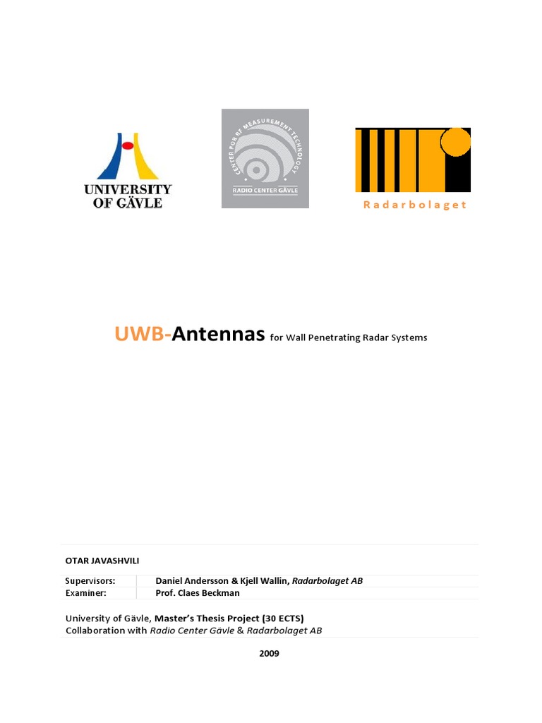 UWB-Antennas For Wall Penetrating Radar Systems | PDF | Antenna (Radio ...