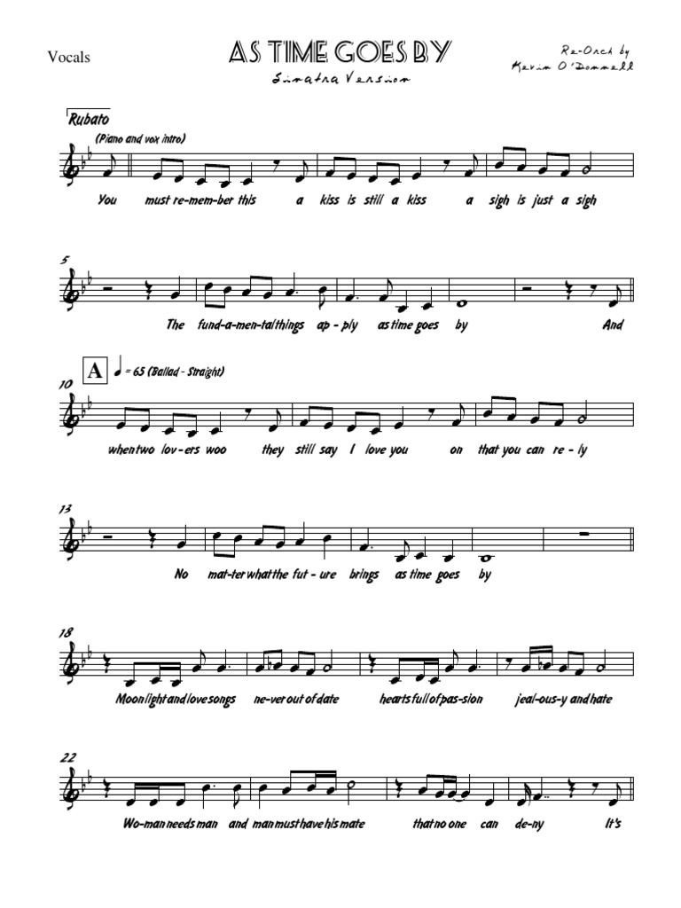 As Time Goes by (Sinatra) (5444) | PDF | Saxophone | Musical Instruments