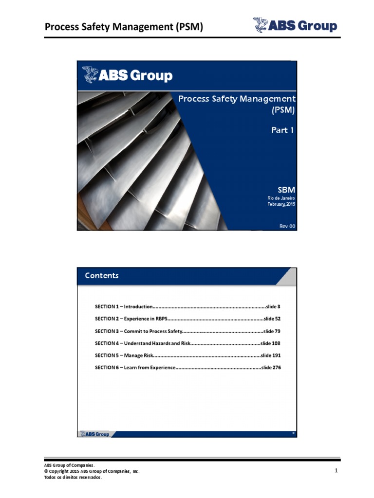 Process Safety Management - Part1 | PDF | Regulatory Compliance | Risk