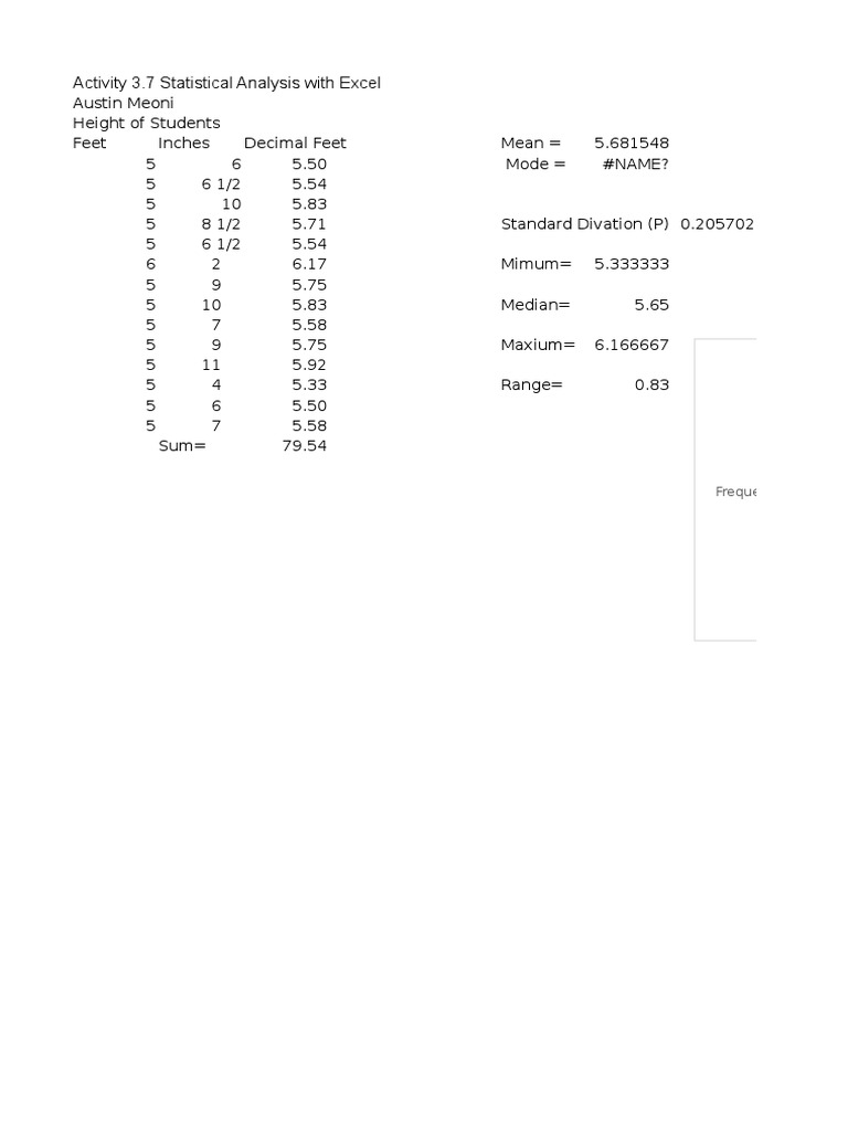 Student Height Statistical Analysis | PDF