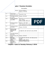 Outline Chapter 7 Random Variables