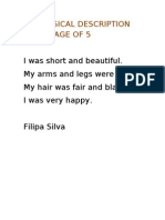 My Physical Description at The Age of Filipa