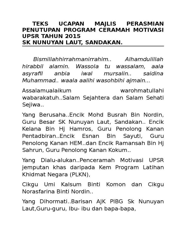 Teks Pengacara Majlis Ceramah - Seve Ballesteros Foundation