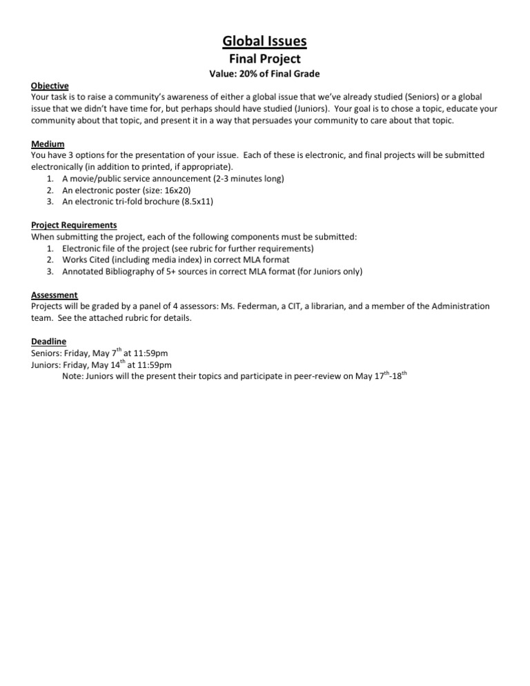 Final Project Guidelines | PDF | Social Science | Computers