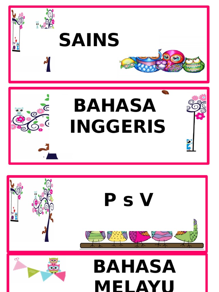 Label Mata Pelajaran Papan Kenyataan Pdf