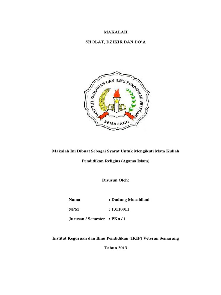 Makalah Sholat, Dzikir Dan Doa PDF | PDF