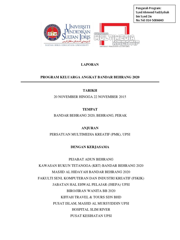 Full Laporan Program Keluarga Angkat Bb2020 Pmk Pdf