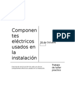 Componentes Eléctricos Usados en La Instalación