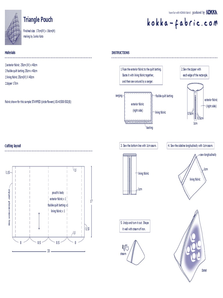 Triangle Pouch: Materials Instructions | PDF