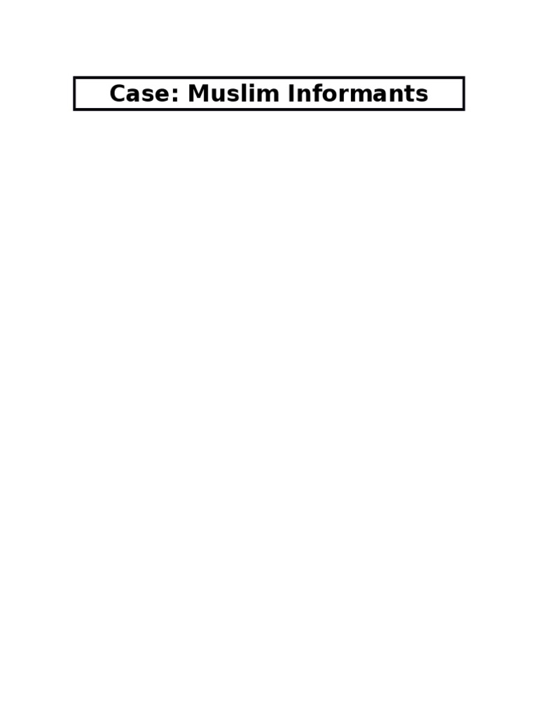 Muslim Informants Version 4 Ashok Madeline Federal Bureau Of