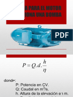 Potencia para El Motor Que Acciona Una Bomba