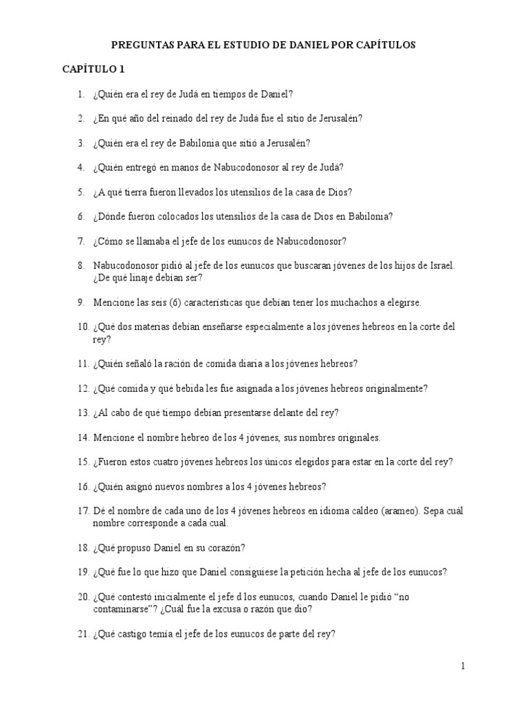 Preguntas Sobre El Libro de Daniel Daniel (figura bíblica