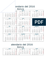 Calendario Del 2016