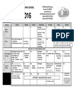 March 2016 School Calendar